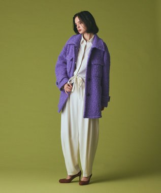 GRACE CONTINENTAL ウールワイドレッグパンツ キナリ