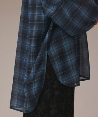 GRACE CONTINENTAL チェックカフタントップ ブルー