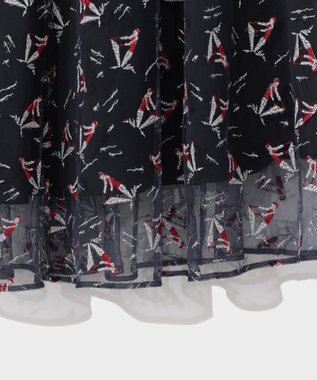 GRACE CONTINENTAL マリンembフレアスカート ネイビー