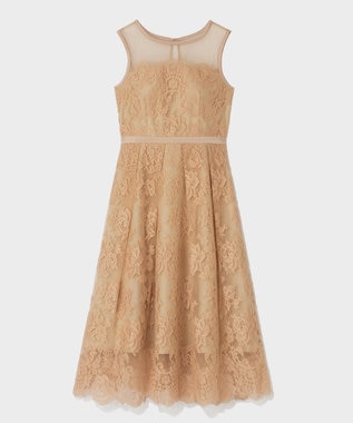GRACE CONTINENTAL リバーレースドレス ベージュ