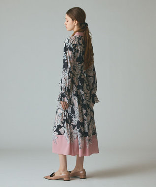 GRACE CONTINENTAL ボタニカルドレープワンピース ブラック