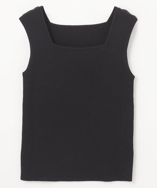 GRACE CONTINENTAL スクエアリブニットトップ ブラック