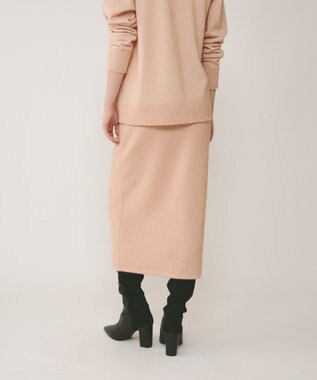 GRACE CONTINENTAL フィルムヤーンニットスカート ピンク