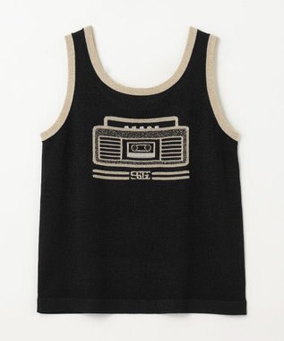 GRACE CONTINENTAL ラメニットノースリーブ ブラック