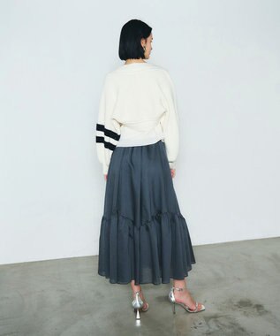 GRACE CONTINENTAL 畦ショートニットカーディガン ホワイト