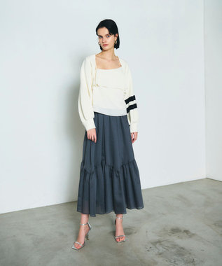 GRACE CONTINENTAL 畦ショートニットカーディガン ホワイト