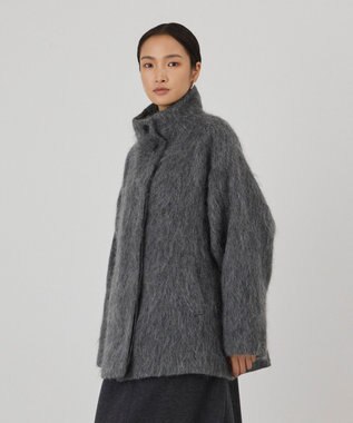 GRACE CONTINENTAL モヘヤシャギーショートコート グレー