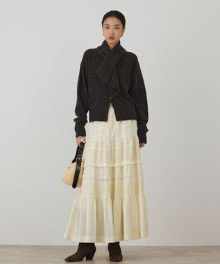 GRACE CONTINENTAL ネップニットカーディガン ブラウン