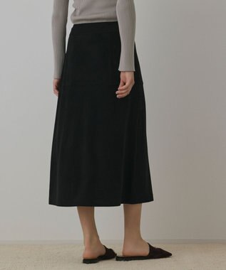 GRACE CONTINENTAL フェイクスウェードフレアスカート ブラック