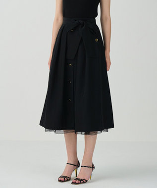 GRACE CONTINENTAL レイヤードタックスカート ブラック