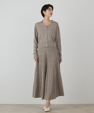 GRACE CONTINENTAL プリーツニットワンピース ベージュ