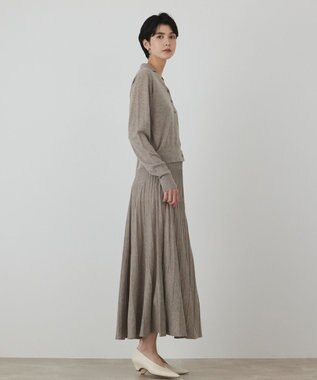 GRACE CONTINENTAL プリーツニットワンピース ベージュ