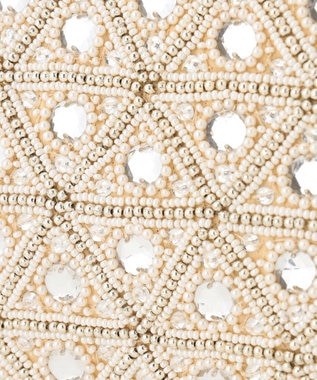 GRACE CONTINENTAL ビーズ刺繍バッグ ベージュ