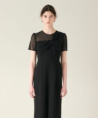 GRACE CONTINENTAL ドレープリボンサロペット ブラック
