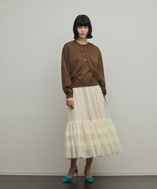 GRACE CONTINENTAL レイヤードニットトップ ブラウン