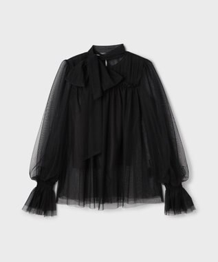 GRACE CONTINENTAL チュールタイブラウス ブラック