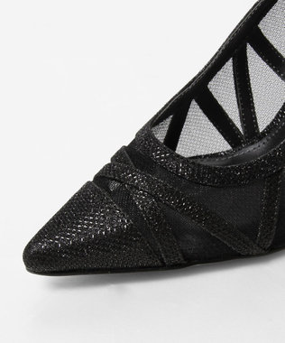 GRACE CONTINENTAL ラインパターンパンプス ブラック