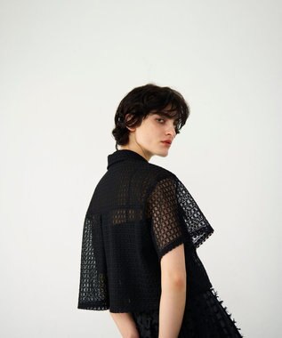 GRACE CONTINENTAL ラッセルメッシュシャツ ブラック