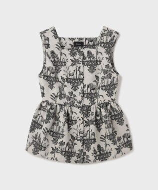 GRACE CONTINENTAL アニマルジャガードペプラムベスト キナリ