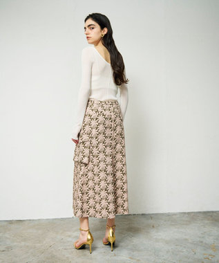 GRACE CONTINENTAL パームモチーフカーゴスカート カーキ