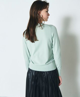 GRACE CONTINENTAL クルーニットカーディガン ライトグリーン