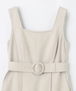 GRACE CONTINENTAL 麻調ベルトサロペット ベージュ