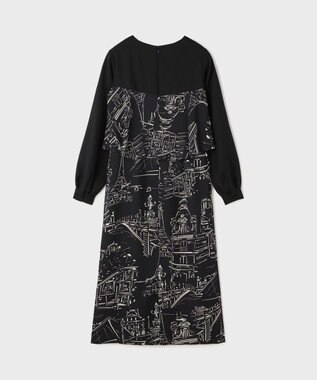 GRACE CONTINENTAL プリントコンビドレス ブラック