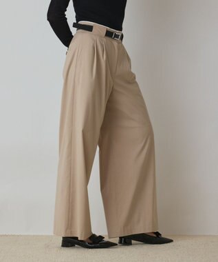 GRACE CONTINENTAL タックワイドパンツ ベージュ