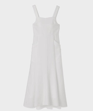 GRACE CONTINENTAL リネンタッチロングドレス ホワイト