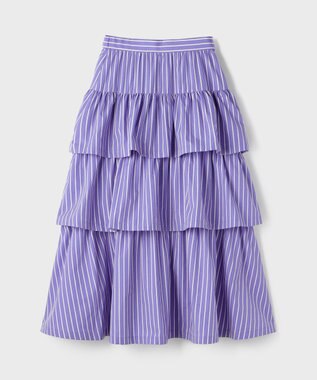 GRACE CONTINENTAL ストライプラッフルスカート パープル
