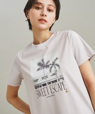 フォトプリントＴシャツ, ベージュ, 36