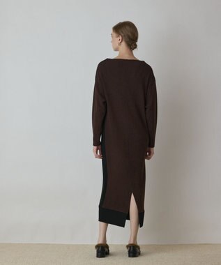 GRACE CONTINENTAL バイカラーカットワンピース ブラウン