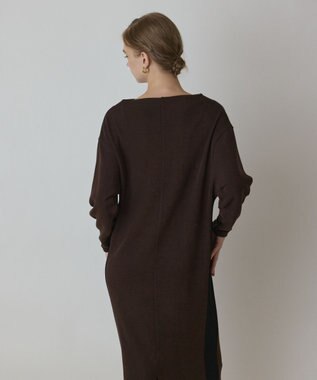 GRACE CONTINENTAL バイカラーカットワンピース ブラウン