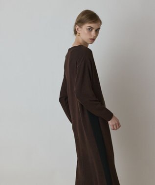 GRACE CONTINENTAL バイカラーカットワンピース ブラウン