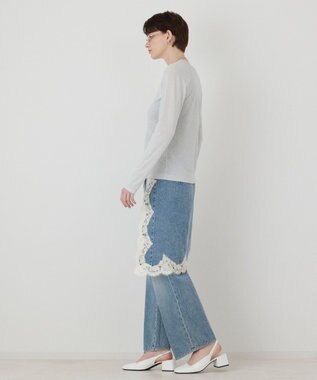 GRACE CONTINENTAL ラメクルーカットトップ ホワイト