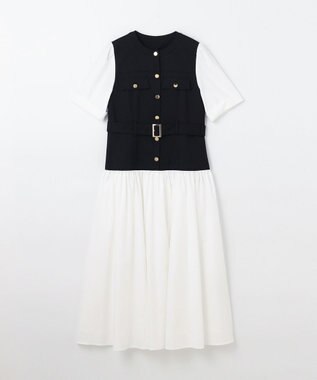 GRACE CONTINENTAL レイヤードコンビワンピース ブラック