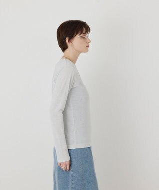 GRACE CONTINENTAL ラメクルーカットトップ ホワイト