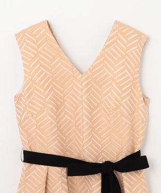 GRACE CONTINENTAL キカジャガードタックドレス ベージュ