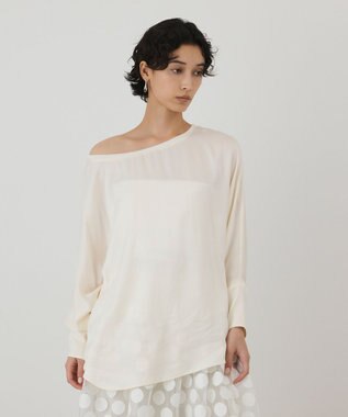 GRACE CONTINENTAL シルクドルマンスリーブトップ キナリ