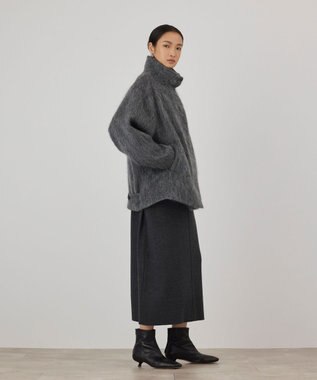 GRACE CONTINENTAL モヘヤシャギーショートコート グレー