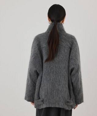GRACE CONTINENTAL モヘヤシャギーショートコート グレー