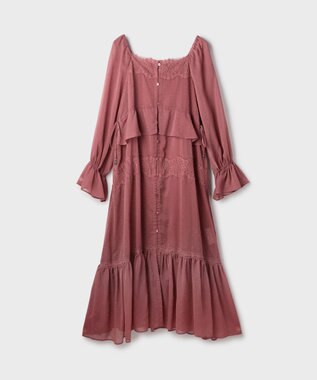 GRACE CONTINENTAL レースコンビカットジャガードワンピース ピンク