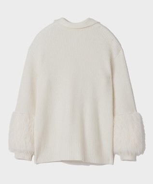 GRACE CONTINENTAL フェザースリーブニットトップ ホワイト