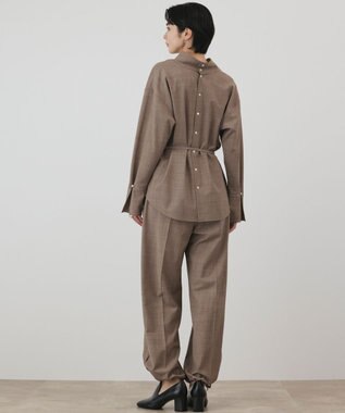GRACE CONTINENTAL カウルネック2WAYシャツ ブラウン