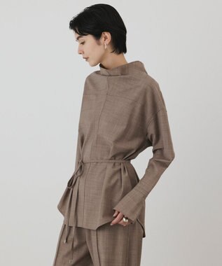 GRACE CONTINENTAL カウルネック2WAYシャツ ブラウン