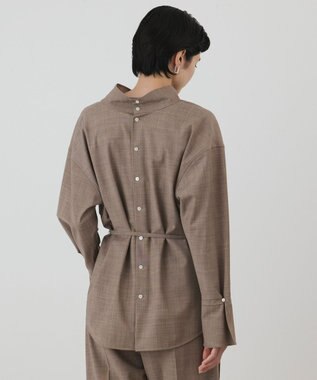 GRACE CONTINENTAL カウルネック2WAYシャツ ブラウン