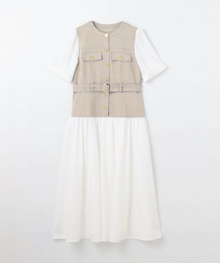 GRACE CONTINENTAL レイヤードコンビワンピース ベージュ