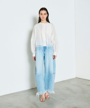 GRACE CONTINENTAL ピンタックショートブラウス ホワイト