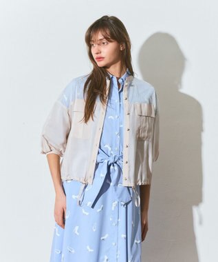 GRACE CONTINENTAL メッシュコンビシアーブルゾン ベージュ