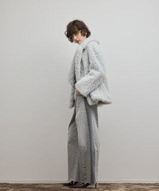 GRACE CONTINENTAL フェイクファーPコート サックス